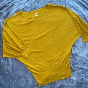 Free People oversized sweater in mustard / gold